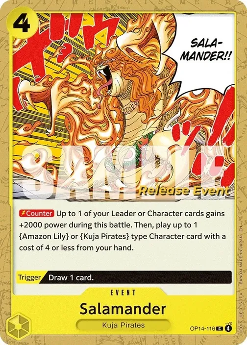 Carte One Piece anglaise OP14-116 Salamander