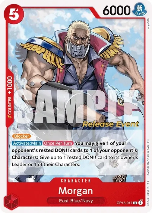 Carte One Piece anglaise OP15-017 Morgan