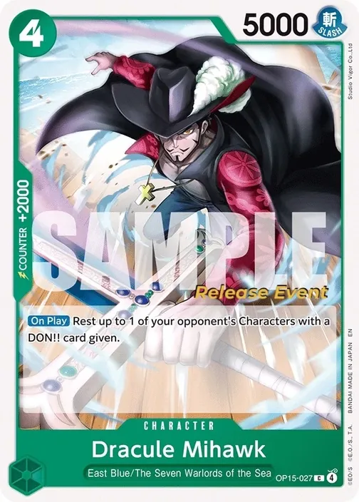 Carte One Piece anglaise OP15-027 Dracule Mihawk