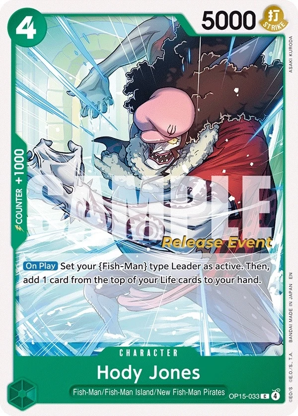 Carte One Piece anglaise Hody Jones OP15-033 C