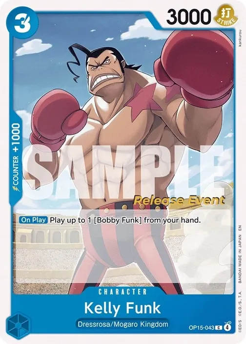 Carte One Piece anglaise OP15-043 Kelly Funk