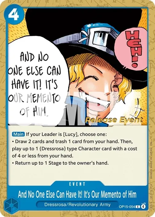 Carte One Piece anglaise OP15-054 And No One Else Can Have It! It's Our Memento of Him
