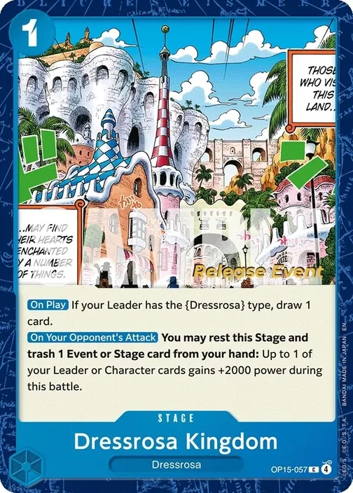 Carte One Piece anglaise OP15-057 Dressrosa Kingdom