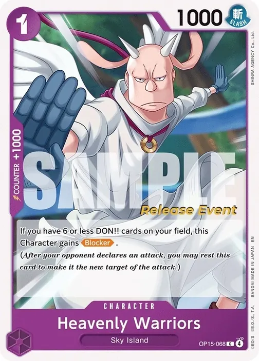 Carte One Piece anglaise OP15-068 Heavenly Warriors
