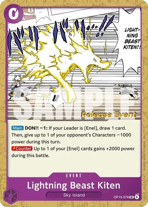 Carte One Piece anglaise OP15-076 Lightning Beast Kiten