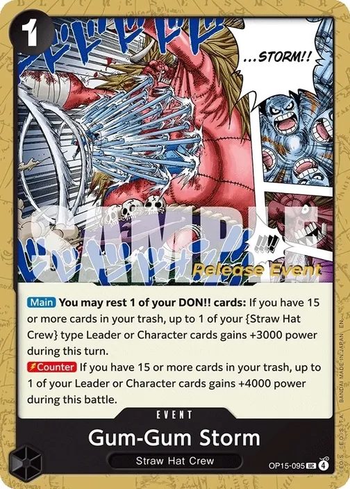 Carte One Piece anglaise OP15-095 Gum-Gum Storm