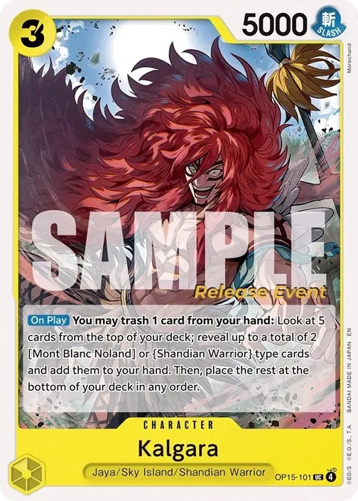 Carte One Piece anglaise OP15-101 Kalgara