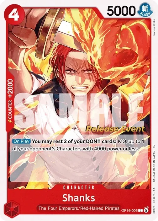 Carte One Piece anglaise OP16-006 Shanks