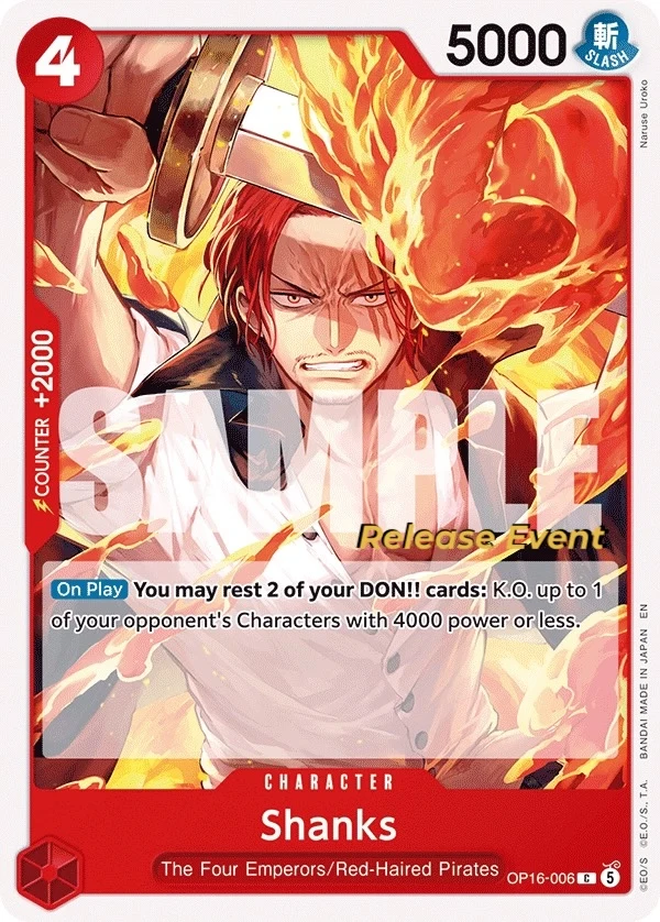 Carte One Piece anglaise Shanks OP16-006 C