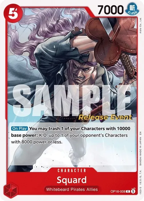 Carte One Piece anglaise OP16-008 Squard