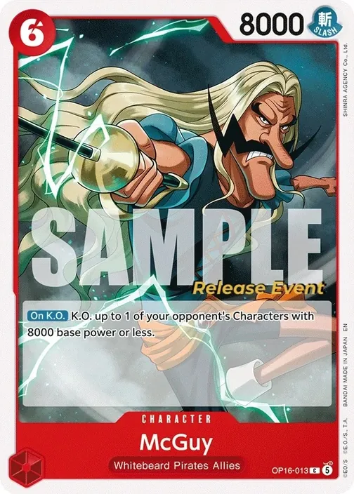 Carte One Piece anglaise OP16-013 McGuy