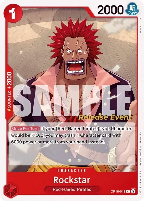 Carte One Piece anglaise OP16-018 Rockstar