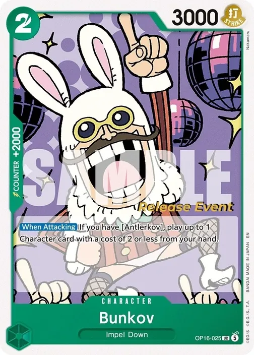 Carte One Piece anglaise OP16-025 Bunkov