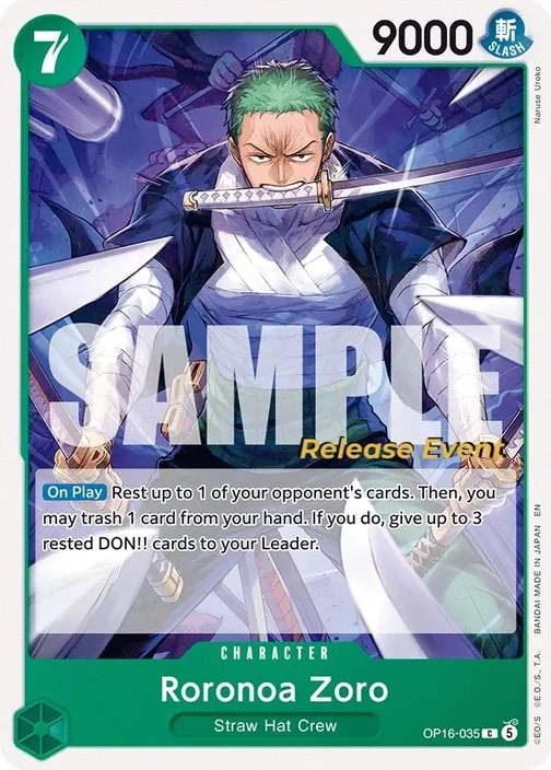 Carte One Piece anglaise OP16-035 Roronoa Zoro