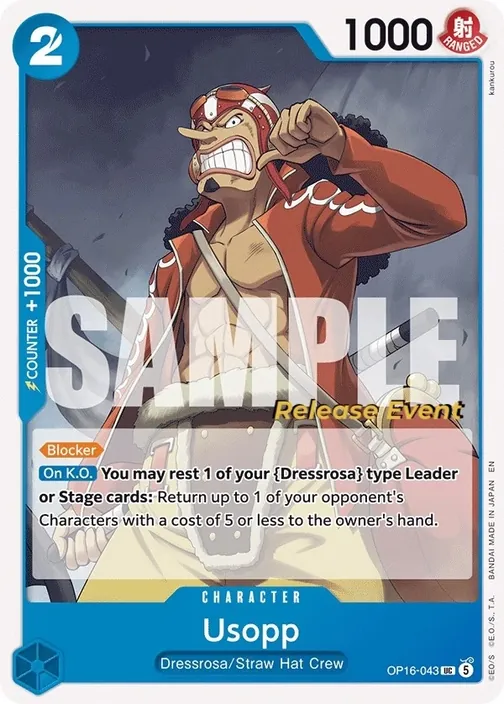 Carte One Piece anglaise OP16-043 Usopp