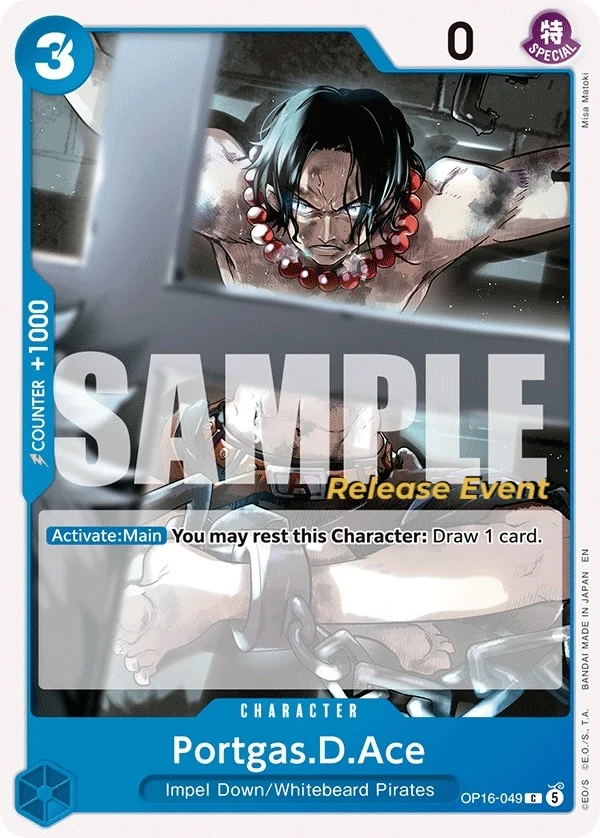 Carte One Piece anglaise Portgas.D.Ace OP16-049 C