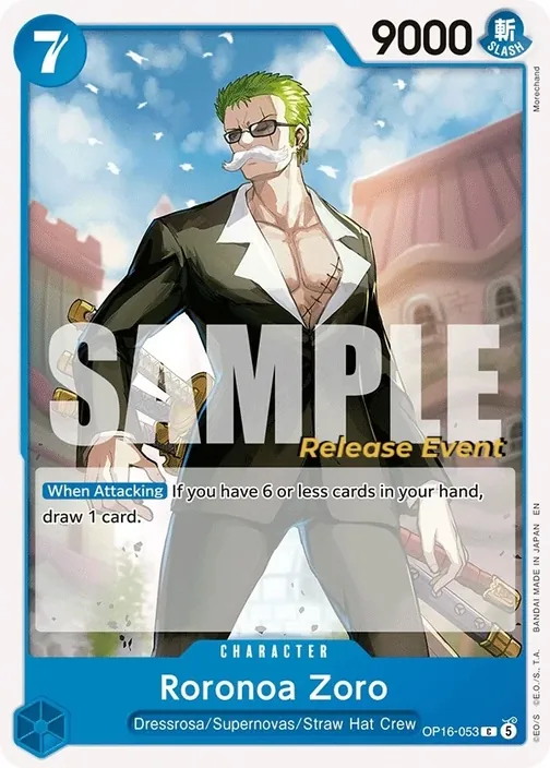 Carte One Piece anglaise OP16-053 Roronoa Zoro