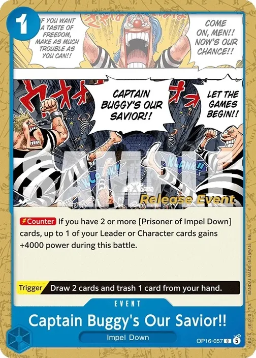 Carte One Piece anglaise OP16-057 Captain Buggy's Our Savior!!