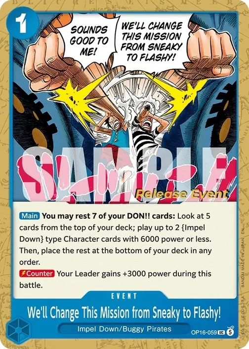 Carte One Piece anglaise OP16-059 We'll Change This Mission from Sneaky to Flashy!