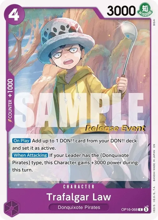 Carte One Piece anglaise OP16-068 Trafalgar Law