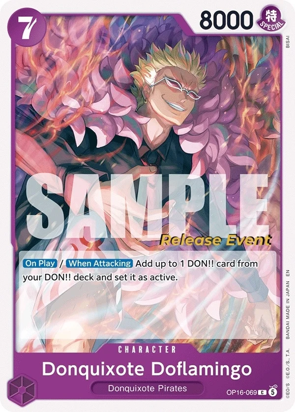 Carte One Piece anglaise Donquixote Doflamingo OP16-069 C