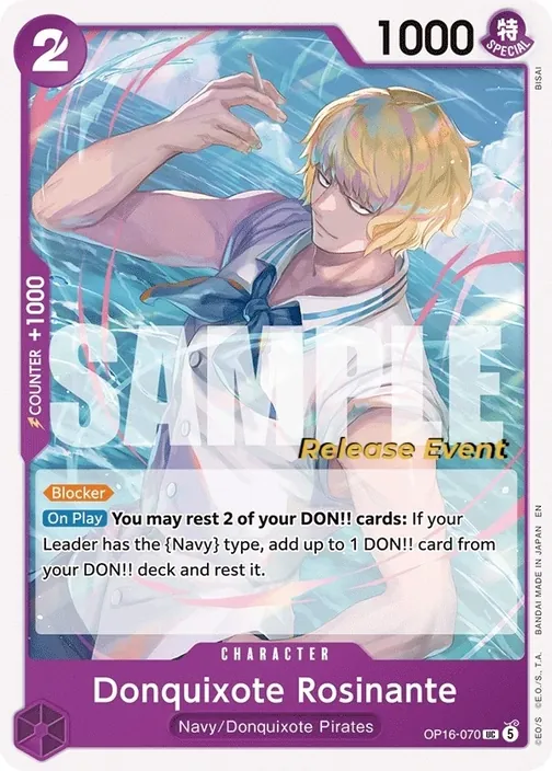 Carte One Piece anglaise OP16-070 Donquixote Rosinante