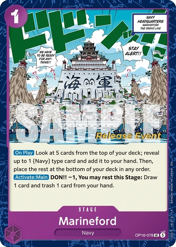 Carte One Piece anglaise Marineford OP16-078 UC
