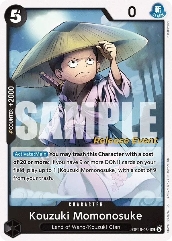 Carte One Piece anglaise Kouzuki Momonosuke OP16-084 UC