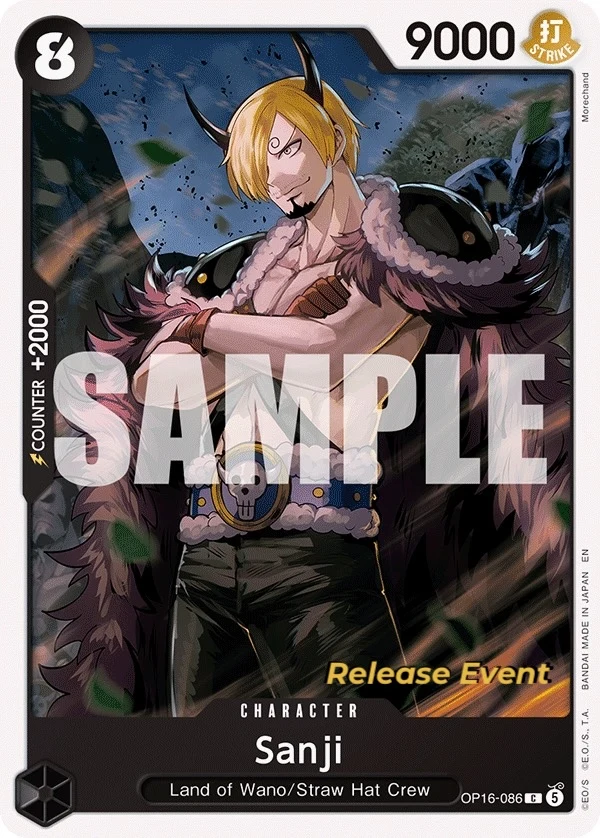 Carte One Piece anglaise Sanji OP16-086 C