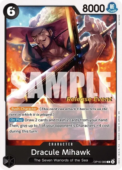 Carte One Piece anglaise OP16-089 Dracule Mihawk