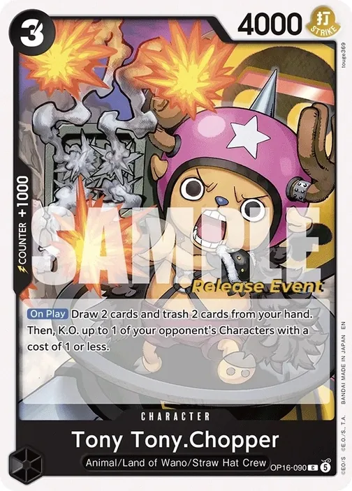 Carte One Piece anglaise OP16-090 Tony Tony.Chopper