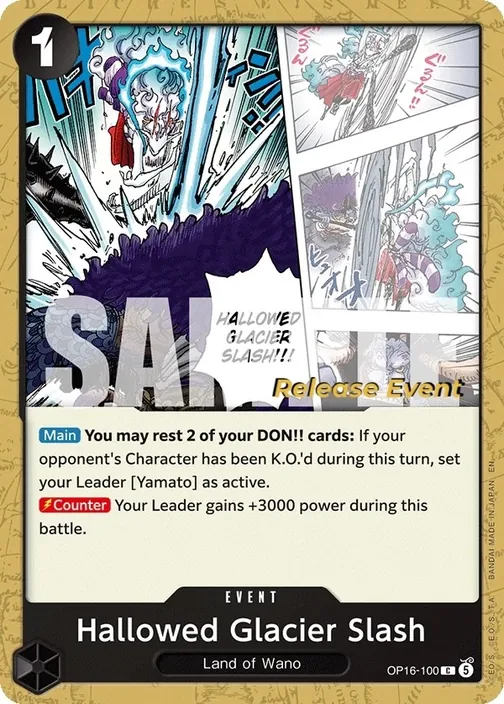 Carte One Piece anglaise OP16-100 Hallowed Glacier Slash