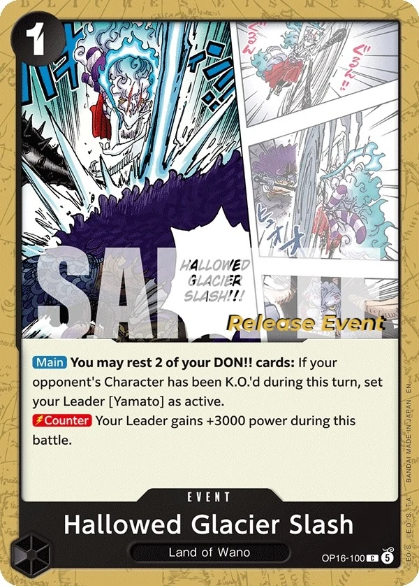 Carte One Piece anglaise Hallowed Glacier Slash OP16-100 C