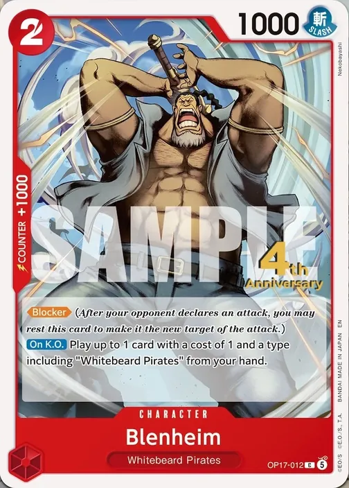 Carte One Piece anglaise OP17-012 Blenheim
