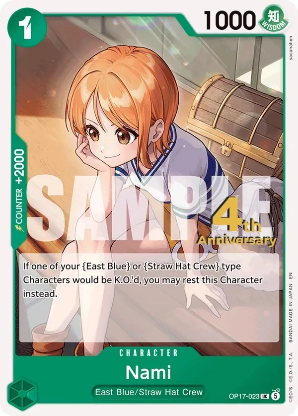 Carte One Piece anglaise Nami OP17-023 UC