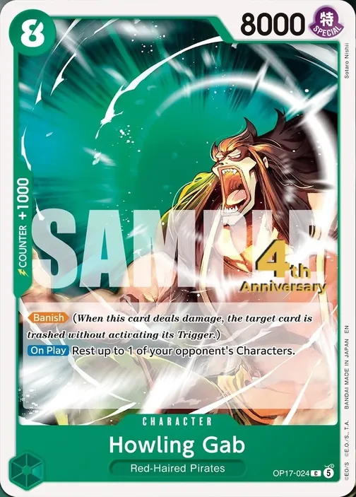 Carte One Piece anglaise OP17-024 Howling Gab