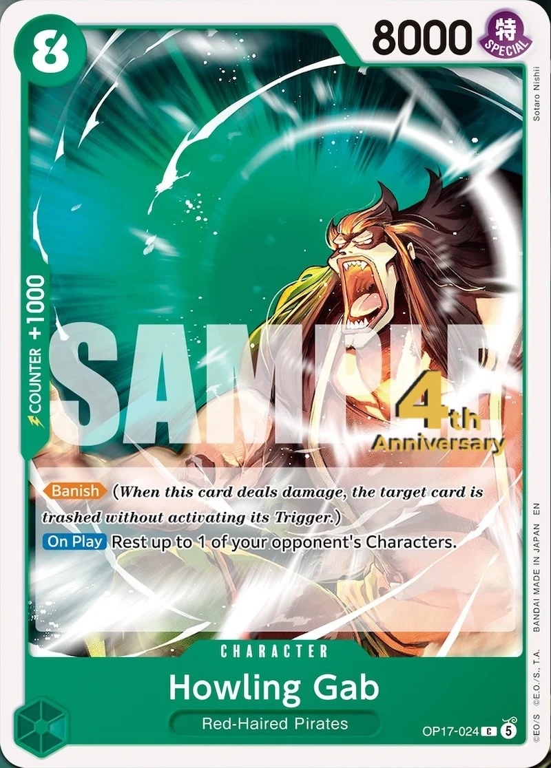 Carte One Piece anglaise Howling Gab OP17-024 C