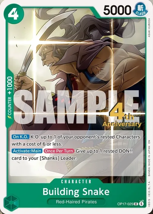Carte One Piece anglaise OP17-025 Building Snake