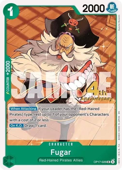 Carte One Piece anglaise OP17-026 Fugar