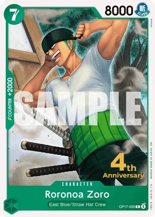 Carte One Piece anglaise OP17-035 Roronoa Zoro