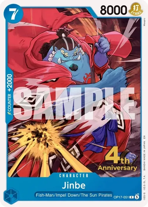 Carte One Piece anglaise OP17-051 Jinbe