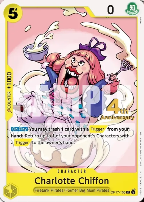 Carte One Piece anglaise OP17-105 Charlotte Chiffon