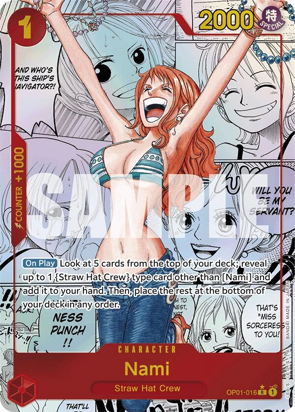 Carte One Piece anglaise Nami OP01-016 R