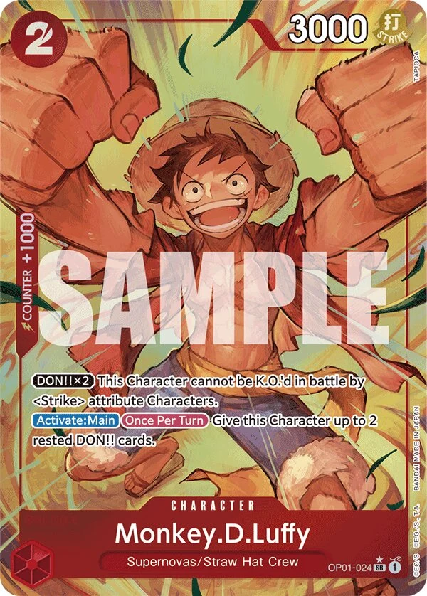 Carte One Piece anglaise Monkey.D.Luffy OP01-024 SR
