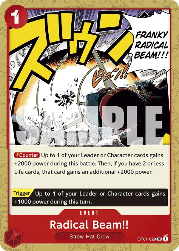 Carte One Piece anglaise Radical Beam!! OP01-029 UC