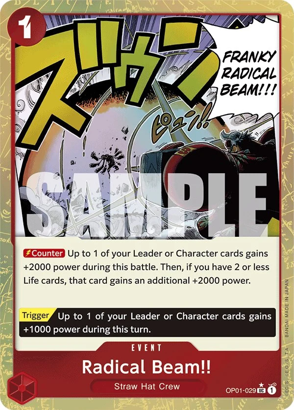 Carte One Piece anglaise Radical Beam!! OP01-029 UC