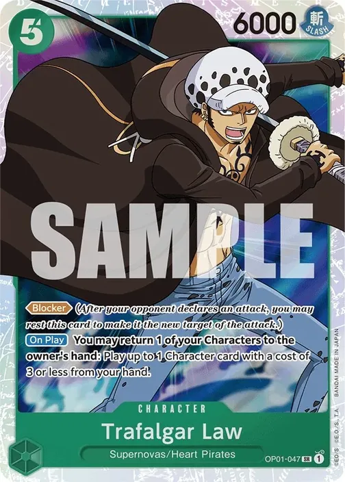 Carte One Piece anglaise OP01-047 Trafalgar Law (version 4)