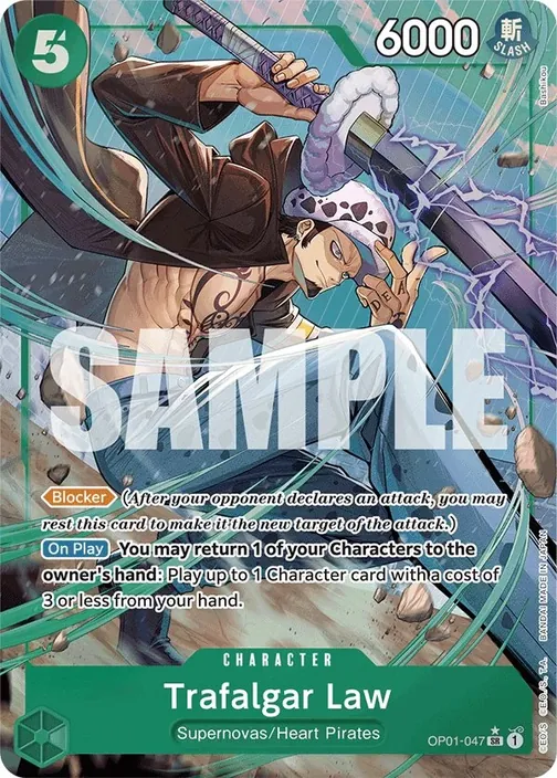 Carte One Piece anglaise OP01-047 Trafalgar Law (version 5)
