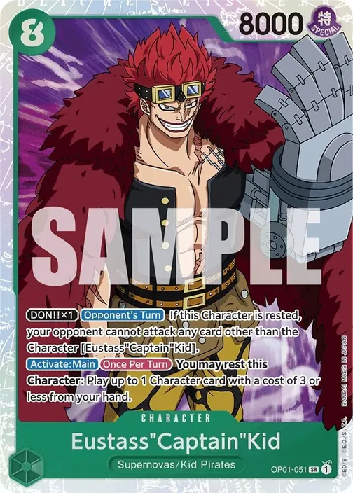 Carte One Piece anglaise OP01-051 Eustass"Captain"Kid (version 4)