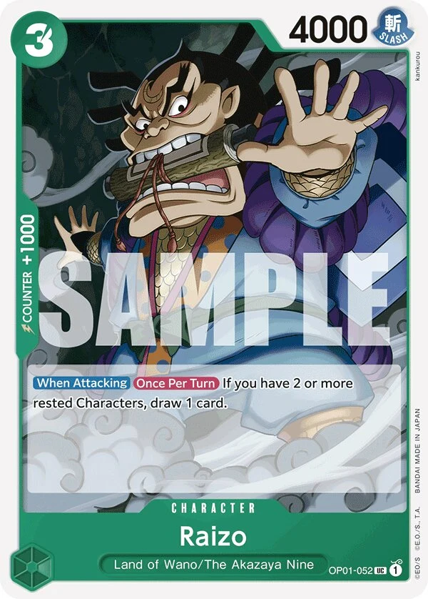 Carte One Piece anglaise Raizo OP01-052 UC
